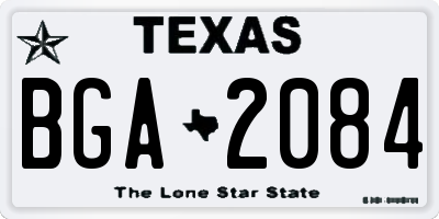 TX license plate BGA2084