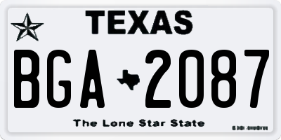 TX license plate BGA2087