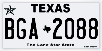 TX license plate BGA2088