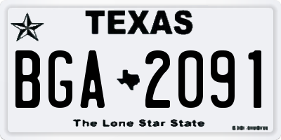 TX license plate BGA2091