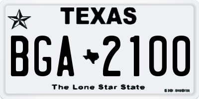 TX license plate BGA2100