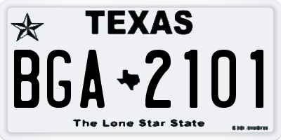 TX license plate BGA2101