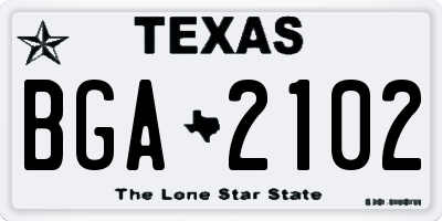 TX license plate BGA2102