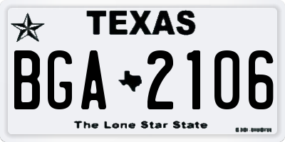 TX license plate BGA2106