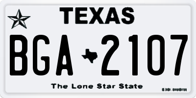 TX license plate BGA2107