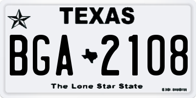 TX license plate BGA2108