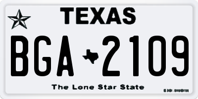 TX license plate BGA2109