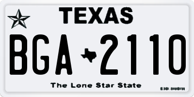 TX license plate BGA2110