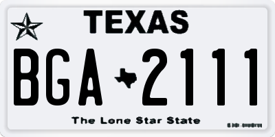 TX license plate BGA2111