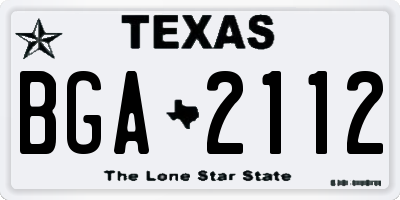 TX license plate BGA2112