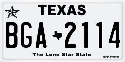 TX license plate BGA2114
