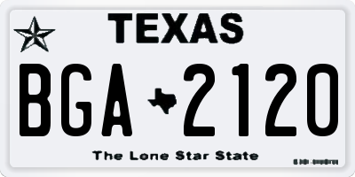 TX license plate BGA2120