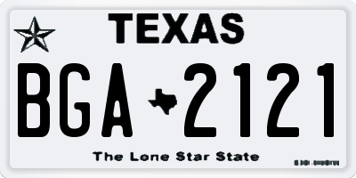 TX license plate BGA2121