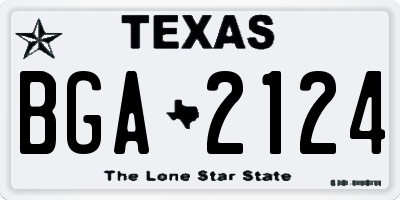 TX license plate BGA2124