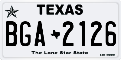 TX license plate BGA2126