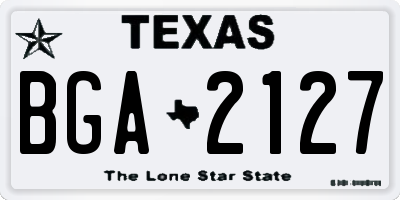TX license plate BGA2127