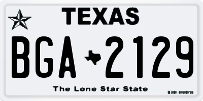 TX license plate BGA2129