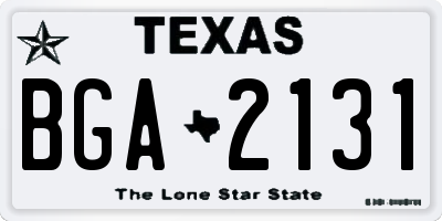 TX license plate BGA2131