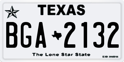 TX license plate BGA2132