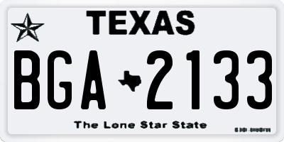 TX license plate BGA2133