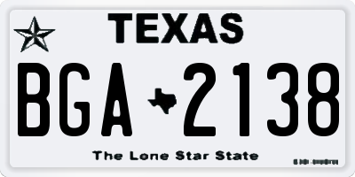 TX license plate BGA2138