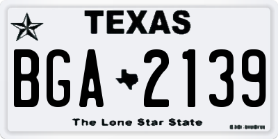 TX license plate BGA2139