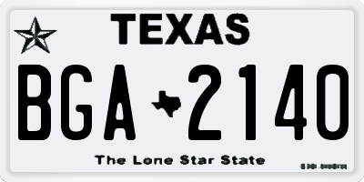 TX license plate BGA2140