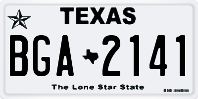 TX license plate BGA2141
