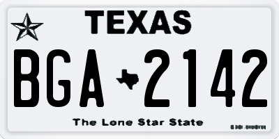 TX license plate BGA2142
