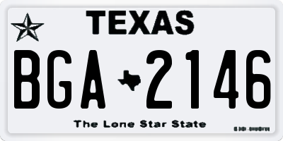 TX license plate BGA2146
