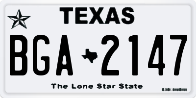 TX license plate BGA2147