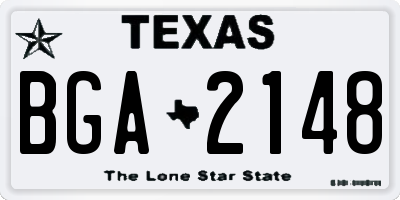 TX license plate BGA2148