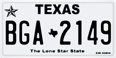 TX license plate BGA2149