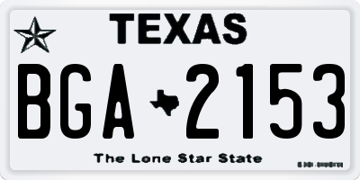 TX license plate BGA2153