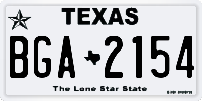 TX license plate BGA2154