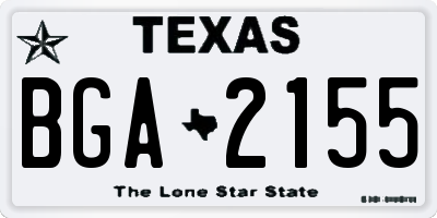 TX license plate BGA2155