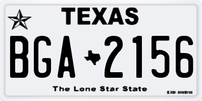 TX license plate BGA2156