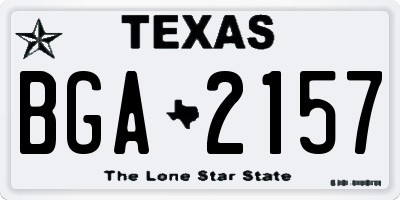 TX license plate BGA2157