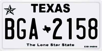TX license plate BGA2158