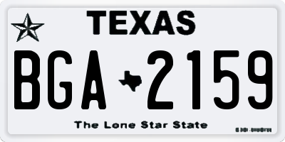 TX license plate BGA2159