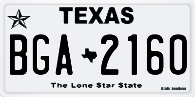 TX license plate BGA2160