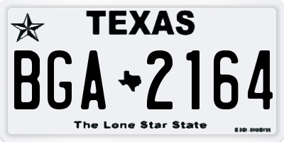 TX license plate BGA2164