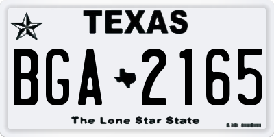 TX license plate BGA2165