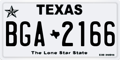 TX license plate BGA2166