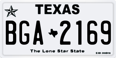 TX license plate BGA2169