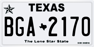 TX license plate BGA2170