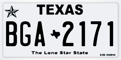 TX license plate BGA2171