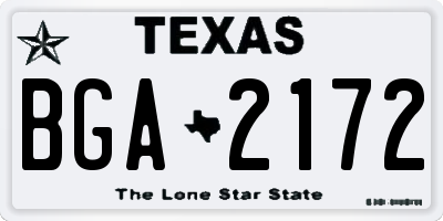 TX license plate BGA2172