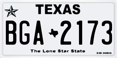 TX license plate BGA2173