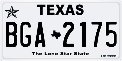 TX license plate BGA2175